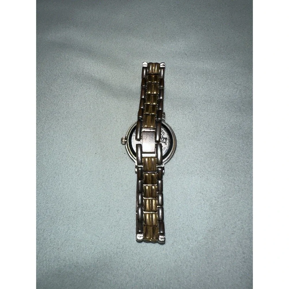 Vintage Louis Cardini Women’s Two-Tone Quartz Watch – Black Dial, Japan Move